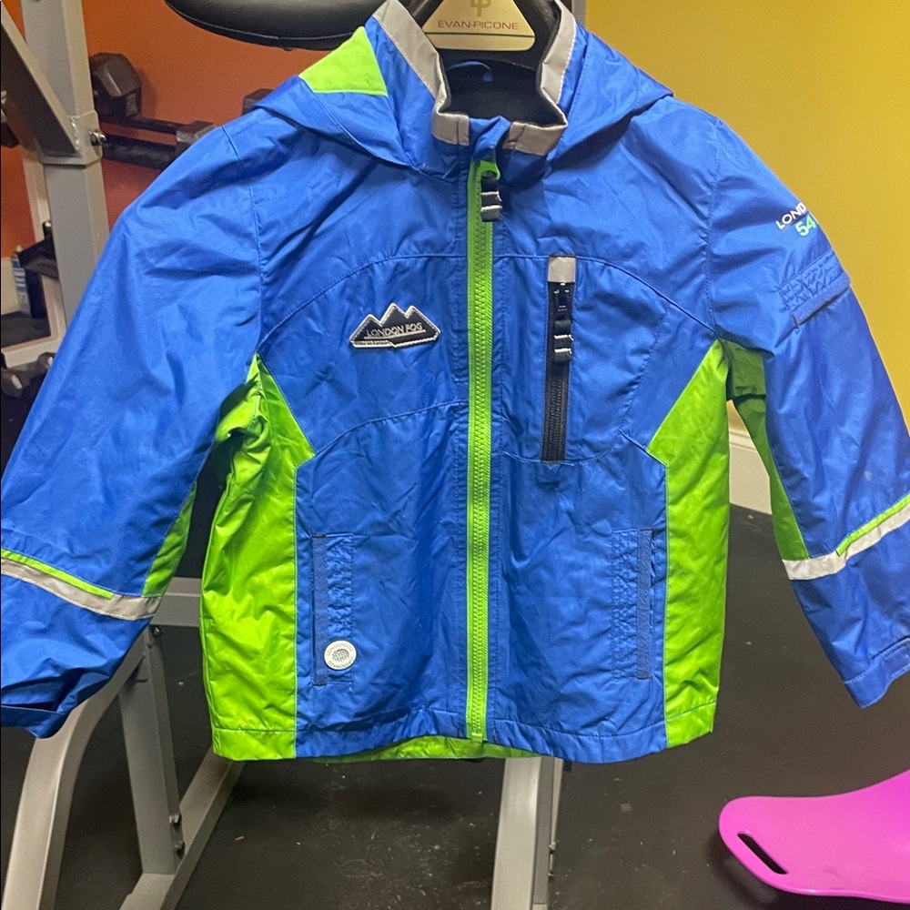 London Fog Blue Jacket with Logo Patch